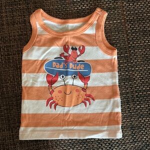 Orange and White Striped Kids Tank Top